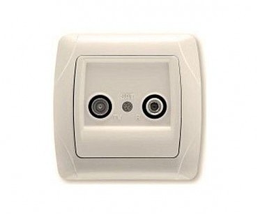 Розетка 2-а ТВ-Супутник Кармен крем (00000006137)