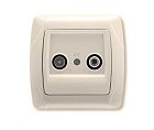 Розетка 2-а ТВ-Супутник Кармен крем