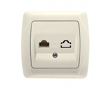 Розетка комп'ютерна Кармен крем (00000000044)