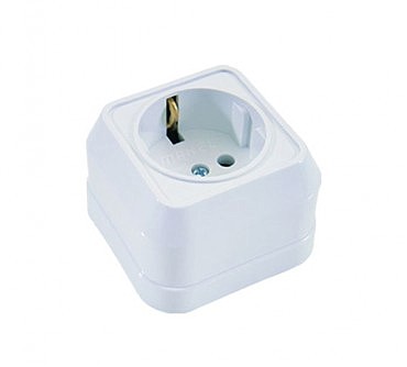 Розетка 1 відкр. із з/к біл. (кераміка) MAKEL (10 шт.) (00000001468)