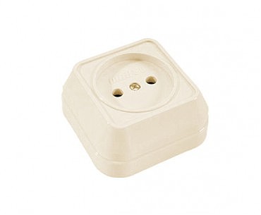 Розетка 1 откр. крем. MAKEL (10 шт.) (00000031035)