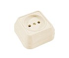 Розетка 1 откр. крем. MAKEL (10 шт.)