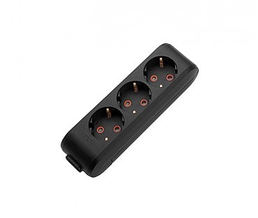Колодка 3 гнізда із зазем. (чорна) ViKo MULTI-LET (30 шт) (00000102479)