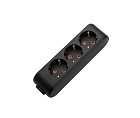 Колодка 3 гнізда із зазем. (чорна) ViKo MULTI-LET (30 шт)