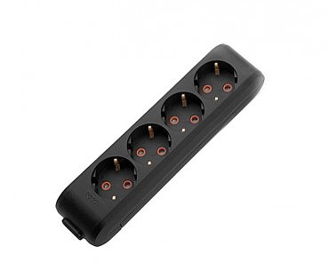 Колодка 4 гнізда із зазем. (чорна) ViKo MULTI-LET (25 шт) (00000103723)