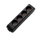 Колодка 4 гнізда (чорна) ViKo MULTI-LET (25 шт)