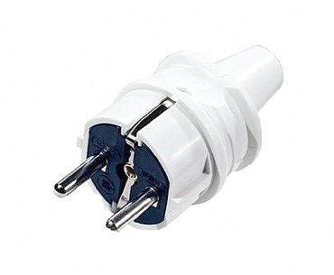 Вилка євро пряма. з з/к 16А біл. ViKo (300/50шт) (00000000526)