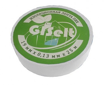 Ізолента ПВХ (біла) GISelt (10/200 шт) (00000029216)