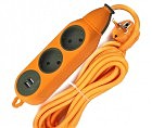 Подовжувач 2 гнізда, з USB, одностороння колодка без з / до, помаранчева, ударостійка, 2 метри
