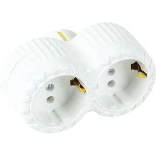 Розгалужувач подвійний прямий з заземленням FAR (20/200 шт) (00000124252)