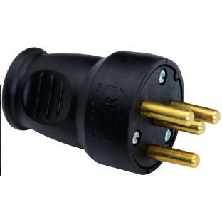 Вилка пряма трифазна каучукова FAR (30/180 шт) (00000124280)