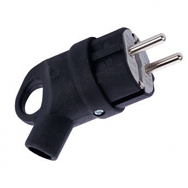 Вилка кутова з ручкою з заземленням каучукова FAR (50/300 шт) (00000124284)