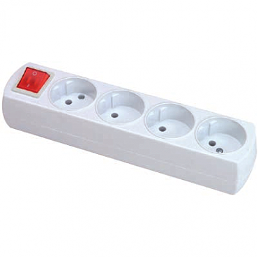 Колодка 4 ГН без заземлення,з вимикачем  FAR  MANOLYA (20/120 шт) (00000124246)