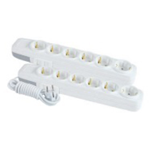 Колодка 6 ГН  із заземленням, з вимикачем,з захисними шторками FAR LARA (15/90 шт) (00000124226)