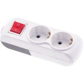 Колодка 2 ГН із заземленням, з вимикачем FAR LARA (00000124186)