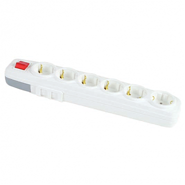 Колодка 6 ГН із заземленням, з вимикачем FAR LARA (15/90 шт) (00000124212)