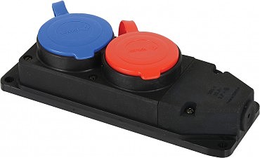 Колодка 2 ГН каучукова  FAR з однією трифазною 3*25 та однією однофазною розеткою 1*16 (6/36 шт) (00000124987)