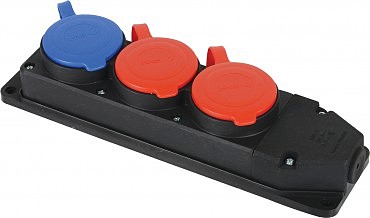 Колодка 3 ГН каучукова  FAR з двома трифазними 3*25 та однією однофазною розеткою 1*16 (6/36шт) (00000124982)