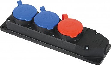 Колодка 3 ГН каучукова  FAR з однією трифазною 3*25 та двома однофазними розетками 1*16 (6/36 шт) (00000124985)